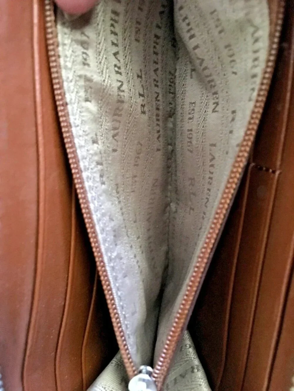 Lauren Ralph Lauren Full-Grain Leather Large Zip Continental Accordion Wallet